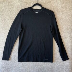 Terramar Woolskins Merino Wool Base Layer Top Shirt Size Small Black Long Sleeve